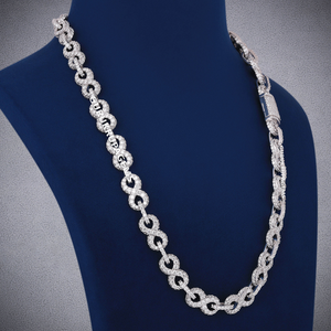 Cadena Cubana de Diamantes VVS1 Infinity Link, Plata de Ley 925, Chapada en Plata, Joyería de Lujo, Regalo de San Valentín o Boda, RATAN JEWELS - Product Image 1