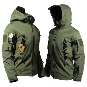 Veste tactique d'opérations spéciales pour hommes, doublée de polaire chaude d'hiver, imperméable, avec capuche, pour la randonnée, le snowboard - Product Image 5