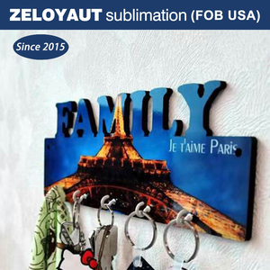 Zeloyaut personnalisé MDF porte-clés porte-clés de luxe avec sublimation blanc mural mignon porte-clés pour la maison hôtel nouveauté cadeau - Product Image 6