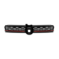 Pour Volkswagen Golf MK7.5, calandre de pare-chocs avant modifiée style GTI, en plastique ABS, maille nid d'abeille, bande rouge