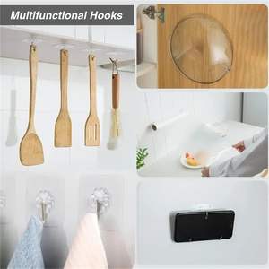 Crochet mural transparent pour cuisine, adhésif puissant, bonne adhérence murale, sans trace, haute capacité de charge - Product Image 5