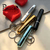 Atomiseur de parfum porte-clés 5/8/10 ml, flacon pulvérisateur portable en aluminium à remplissage par le bas avec pompe intégrée, en stock, flacon en verre