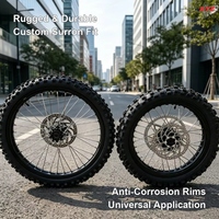 Kit de roues à rayons CNC KYZ Sur-Ron Ultra Bee 21x1.60 avant, 18x2.15 arrière, en alliage d'aluminium 7116-T6 anodisé, avec disques de frein, pour vélo électrique.