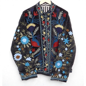 Luxury Women's <b>Velvet</b> <b>Quilted</b> Cotton Jacket Winter Floral Embroidery Eco-Friendly Contemporary Ethnic Style Breathable Quick Dry - Product Image 1