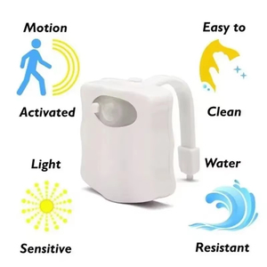 Luz Nocturna LED Inalámbrica con Sensor de Movimiento, RGB 8/16 Colores, Lámpara para Baño, Luz Ambiental Colorida con Sensor - Product Image 2
