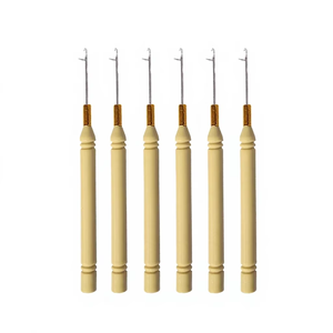 Aiguilles à boucles en bois à maintien robuste, outils <span class=keywords><strong>pour</strong></span> <span class=keywords><strong>perles</strong></span> en acier, micro-anneaux et maillons <span class=keywords><strong>pour</strong></span> tissage de cheveux et extensions de trame - Product Image 1