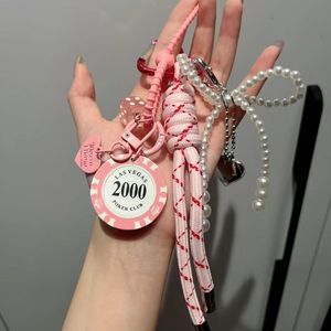 Cadena para llaves de bolso estilo coreano con lazo, colgante para teléfono, correa con dije de corazón, cuerda trenzada, decoración colgante para bolso, regalo de joyería - Product Image 2