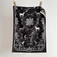 Écharpe en fausse fourrure cachemire à motif cheval pour femme, châle royal vintage épais et chaud avec pompons, vente en gros