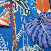 Tissu extensible 4 directions à imprimé tropical pour l'extérieur, 92% polyester, 8% élasthanne, motif cocotier bleu, surf, hawaïen, tissé, pour les vacances