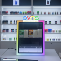 Vitrine à cigarettes en acrylique LED verrouillable personnalisée avec éclairage RGB pour comptoir de boutique de tabac