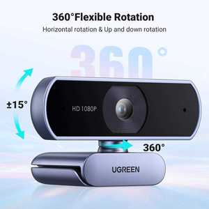 Webcam USB <span class=keywords><strong>UGREEN</strong></span> Full HD 1080P avec microphone anti-bruit, champ de vision 85°, mise au point fixe/automatique, Plug & Play, correction automatique de la lumière, confidentialité - Product Image 2