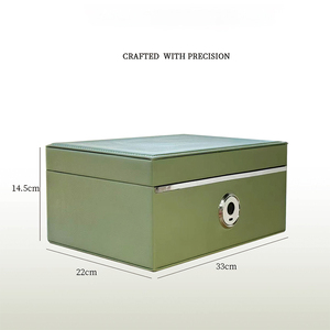 Boîte d'<span class=keywords><strong>assurance</strong></span> pour bijoux 2026 Nouvelle boîte de sécurité en cuir à empreinte digitale - Petite boîte de rangement de luxe pour bijoux avec serrure à empreinte digitale pour la maison/chambre/ordinateur de bureau - Product Image 2