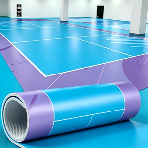 Suelo de rollo acrílico modificado para cancha de pickleball y tenis, antideslizante, resistente al desgaste, impermeable, con protección UV y absorción de impactos. - Product Image 1