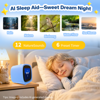 Réveil intelligent portable pour enfants avec écran tactile LCD 2,8 pouces, interaction éducative, commande vocale Wi-Fi, heure mondiale et haut-parleur intelligent