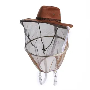 1 Pack Beekeeping Hat Beekeeper Cowboy Bee Net Veil Full Face Neck Cover Outdoor Mask Head Face Protector