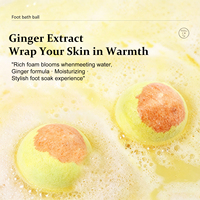 Bombe de bain au gingembre à marque privée, boule de sel de bain chauffante naturelle, aromathérapie, soin relaxant pour le corps et la peau, bain moussant pour la maison