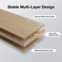 Parquet en chêne blanc, contrecollé avec un cœur multicouche, durable pour les zones à fort trafic, utilisation extérieure, garantie 10 ans