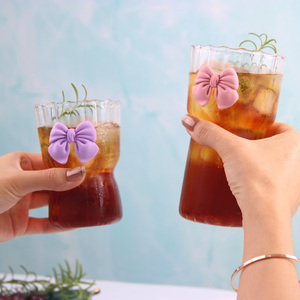 Verre haut gobelet ondulations <span class=keywords><strong>verrerie</strong></span> pour boire Vase à fleurs de table pour mariage coloré <span class=keywords><strong>arc</strong></span> décoration ondulations grands verres - Product Image 3