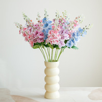 Bunga Delphinium Lateks Real Touch, Bunga Hyacinth Violet Palsu, Bunga Artifisial Realistis, Dekorasi Rumah & Pernikahan