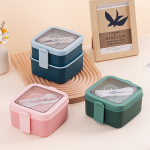 650 + 800ml sinh viên sử dụng trẻ em Nhật Bản Phong Cách Bento hộp khoang 2 lớp nhựa Hộp Ăn Trưa - Product Image 4