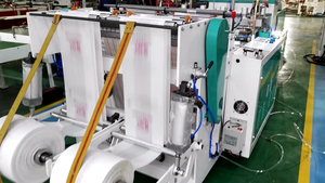 Máquina plástica de alta velocidade do saco de compras de 300V2 + ST2 140 pcs/min 3KW motor elétrico Garantia de 1 ANO 6000x2000x1300mm Gusseting lateral - Product Image 2