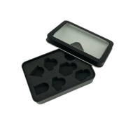 Boîte à dés en métal noir de bonne qualité PVC fenêtre transparente mdn étui à dés pour joueur