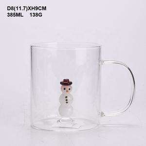 แก้วบอโรซิลิเกตคุณภาพสูง งานแฮนด์เมด ดีไซน์หรูหรา ลายกราฟิกด้านใน แก้วผนังเดียว สำหรับกาแฟหรือชา - Product Image 3