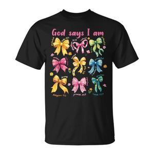Camiseta cristiana con lazo y estampado floral de God Says I Am Coquette para mujer, regalo para el Día de la Madre - Product Image 1