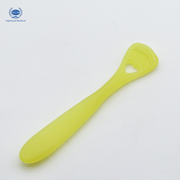 Grattoir à langue en plastique 2025 Grattoir à langue portable avec brosse en plastique Design coloré-Fixation de brosse à dents