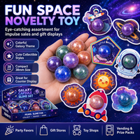 Lot de slime capsule galaxie en gros, 6 designs spatiaux, boules de slime nacrées scintillantes 38mm 50mm, cadeau de fête OEM