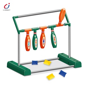 Chengji-Juego de Bolos de plástico para la familia de niños, juguete deportivo, juego de lanzamiento de objetivo móvil, estante de juego de combinación de bolsa de arena - Product Image 1