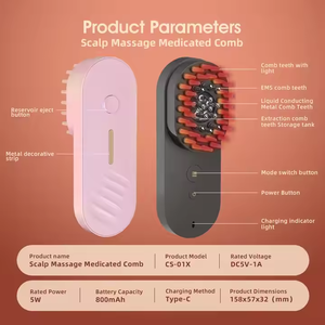 Peine masajeador eléctrico para el cuero cabelludo, aplicador líquido para terapia de luz, cepillos para el cabello para el crecimiento del cabello con características de masaje - Product Image 5