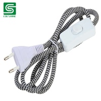 Câble électrique en coton recouvert de coton, cordon d'alimentation pour lampe de Table, bricolage, 1 pièce