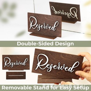 Panneau de table rectangulaire en bois massif fait main pour décoration de mariage - Product Image 3