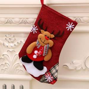 Produits de Noël : Décoration d'arbre de Noël, Poupée en peluche Elfe de Noël, Kit de chaussettes en lin doux miniatures - Product Image 4