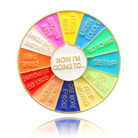 Op Maat Gemaakte Pijl Zachte Harde Broche Reversspeld Badge Rotatie Roterende Metalen Decision Maker Spinner Draaiende Email Pin