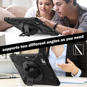 Cho <span class=keywords><strong>iPad</strong></span> <span class=keywords><strong>Pro</strong></span> 11 2024 Silicone bút chì khe cắm bìa chống sốc gồ ghề Trường hợp với tay dây đeo vai xoay đứng - Product Image 2