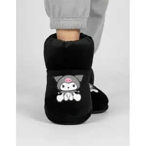 Kuromi Warm Plush Booties Girls' Home <b>Slippers</b> with Non-slip Sole for <b>Children's</b> Gifts - Product Image 4