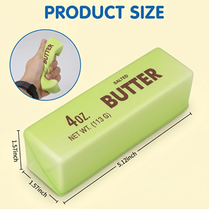 Bâton de beurre vert à remontée lente, réaliste et moelleux, balle anti-stress pour adultes et adolescents, gadget sensoriel mignon - Product Image 6
