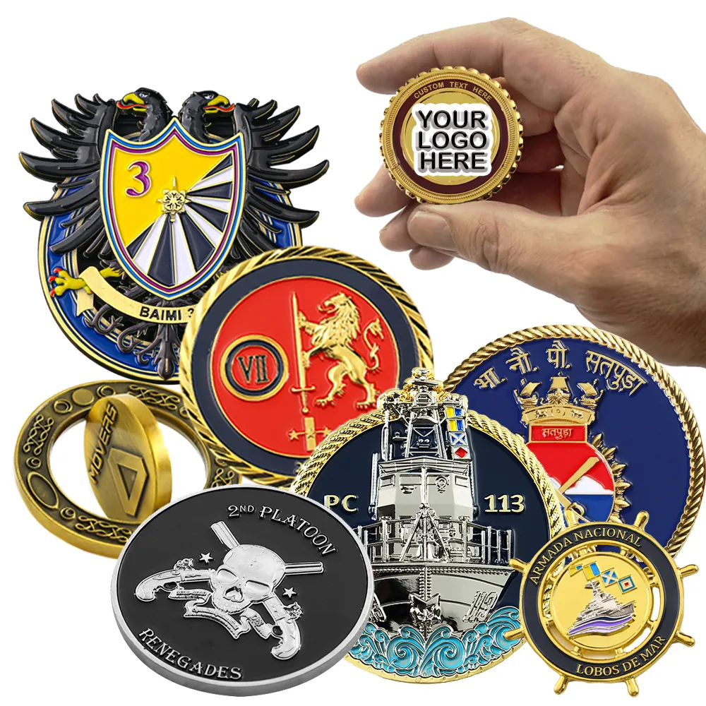 Precio de fábrica Colección de monedas Suministros Aleación de zinc Esmalte de metal Desafío personalizado Fabricante de monedas 3D Oro Plata Monedas conmemorativas