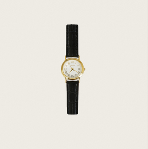 Reloj de Pulsera Clásico GBHW, Reloj de Cuarzo Negro con Oro Blanco, Caja de Acero Inoxidable de Lujo con Correa de Cuero, Reloj de Moda - Product Image 5