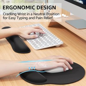 Alfombrilla de ratón ergonómica de espuma viscoelástica personalizada, reposamuñecas para teclado de ordenador, alfombrilla de ratón, alfombrilla de ratón con reposamuñecas - Product Image 4