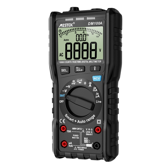 Professional Digital Multimeter DM100A 10000 Counts Transistor Tester Capacitance Meter Measures Temperature Continuity 1000V