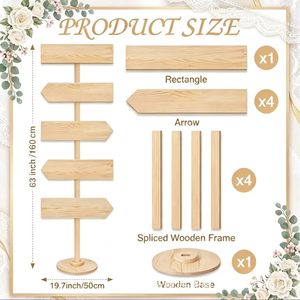 Señal de dirección de madera en forma de flecha con estaca para jardín, césped o patio, decorativa y guía para exteriores. - Product Image 4
