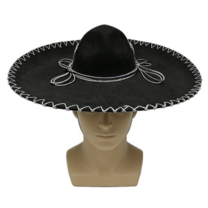 Grand chapeau mexicain personnalisé avec nœud papillon, chapeau mexicain sexy à bords argentés pour Halloween - Product Image 1