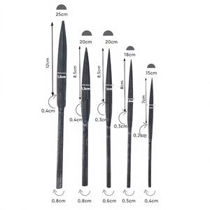 Juego Industrial de 5 Limas de Aguja Semicirculares de Acero Resistente, 150-250 mm, Corte Suave, Grosor de 4/8 mm, Acabado Natural, PRECIO BAJO - Product Image 1