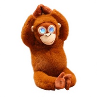 Poupée singe électrique intelligente IA, super douce, en peluche, rembourrée de coton PP, éducative, avec fonctions de conversation, rechargeable par USB, cadeau