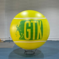 Balle de tennis gonflable géante de 6,5 pieds avec impression personnalisée LED pour publicité extérieure, grande taille pour la décoration de fêtes/carnavals sur le thème du sport