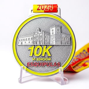Médaille de course urbaine en métal moulé sous pression avec détails de bâtiments emblématiques en 3D pour les événements de course urbaine 10K <span class=keywords><strong>Esquipulas</strong></span> VI Edicion - Product Image 1
