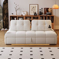 Sofá Cama Modular Esquinero Moderno, Tapizado en Tela, Diseño sin Brazos, con Cojines en la Respalda, para Sala de Estar, Hoteles y Apartamentos